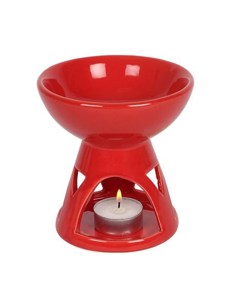Red Deep Bowl Oil Burner and Wax Warmer OB_27538 - pic 139615 | FastDaddyshop