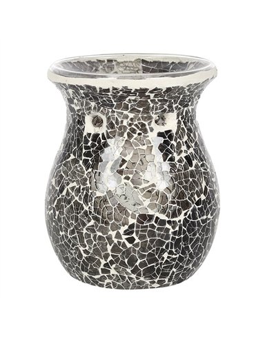 Large Gunmetal Grey Crackle Oil Burner and Wax Warmer OB_31431