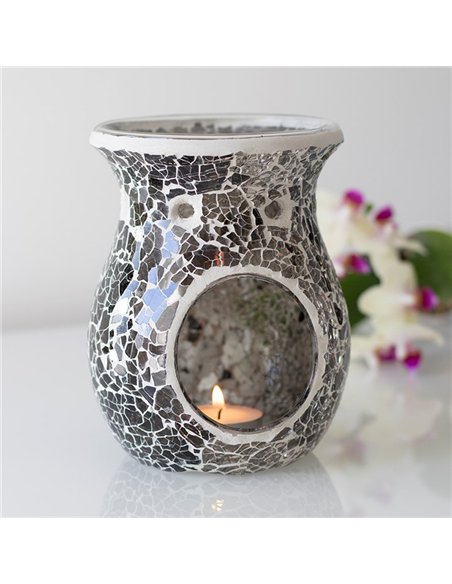 Large Gunmetal Grey Crackle Oil Burner and Wax Warmer OB_31431 - pic 139624 | FastDaddyshop