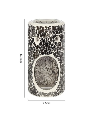 Pillar Gunmetal Grey Crackle Oil Burner and Wax Warmer OB_31531