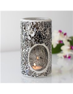 Pillar Gunmetal Grey Crackle Oil Burner and Wax Warmer OB_31531 2