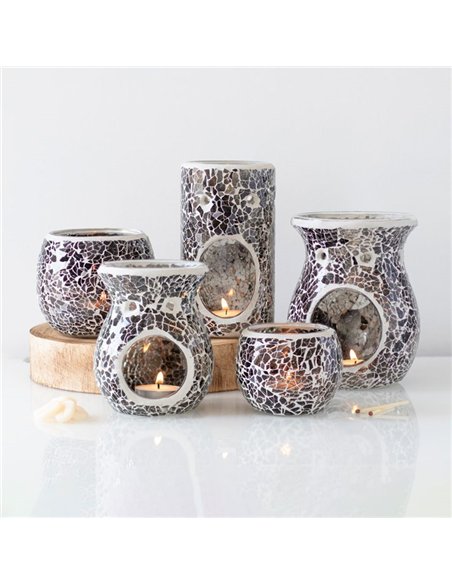 Pillar Gunmetal Grey Crackle Oil Burner and Wax Warmer OB_31531 - pic 139630 | FastDaddyshop