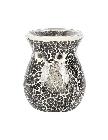 Small Gunmetal Grey Crackle Oil Burner and Wax Warmer OB_31631