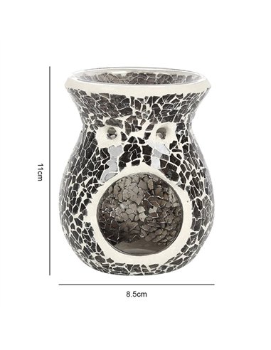 Small Gunmetal Grey Crackle Oil Burner and Wax Warmer OB_31631