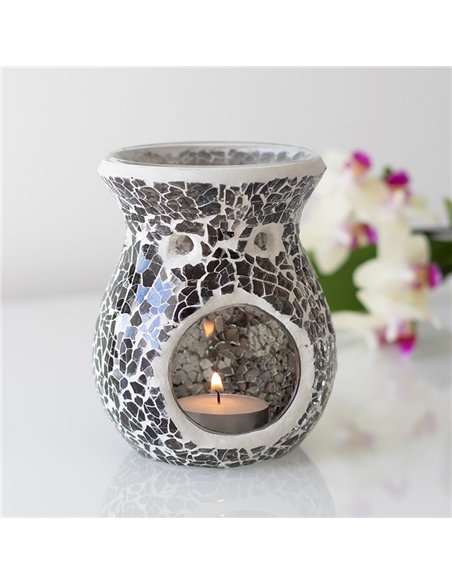 Small Gunmetal Grey Crackle Oil Burner and Wax Warmer OB_31631 - pic 139634 | FastDaddyshop