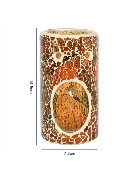 Pillar Brown Crackle Oil Burner and Wax Warmer OB_32131 - pic 139643 | FastDaddyshop