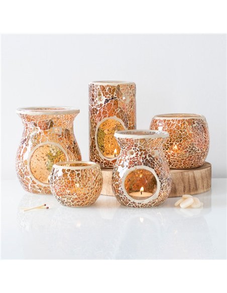 Pillar Brown Crackle Oil Burner and Wax Warmer OB_32131 - pic 139645 | FastDaddyshop