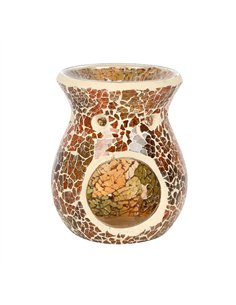 Small Brown Crackle Oil Burner and Wax Warmer OB_32231
