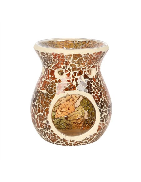Small Brown Crackle Oil Burner and Wax Warmer OB_32231 - pic 139646 | FastDaddyshop