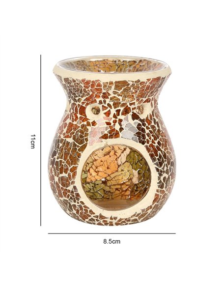 Small Brown Crackle Oil Burner and Wax Warmer OB_32231 - pic 139648 | FastDaddyshop