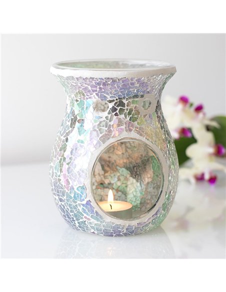 Large Light Blue Iridescent Crackle Oil Burner and Wax Warmer OB_32331 - pic 139654 | FastDaddyshop