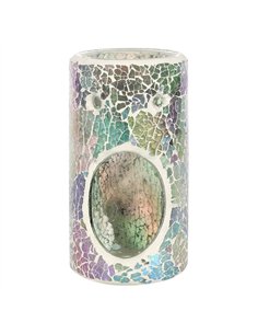 Pillar Light Blue Iridescent Crackle Oil Burner and Wax Warmer OB_32431