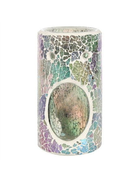 Pillar Light Blue Iridescent Crackle Oil Burner and Wax Warmer OB_32431 - pic 139656 | FastDaddyshop