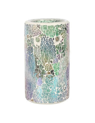 Pillar Light Blue Iridescent Crackle Oil Burner and Wax Warmer OB_32431