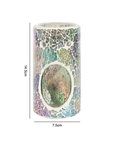 Pillar Light Blue Iridescent Crackle Oil Burner and Wax Warmer OB_32431