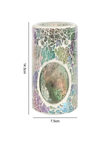 Pillar Light Blue Iridescent Crackle Oil Burner and Wax Warmer OB_32431 - pic 139658 | FastDaddyshop