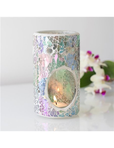 Pillar Light Blue Iridescent Crackle Oil Burner and Wax Warmer OB_32431 - pic 139659 | FastDaddyshop