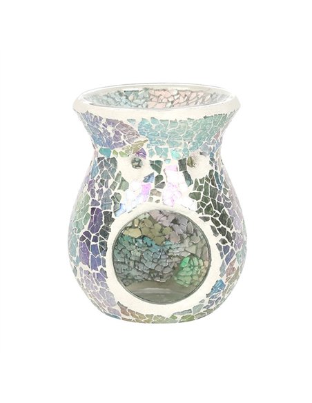 Small Light Blue Iridescent Crackle Oil Burner and Wax Warmer OB_32531 - pic 139661 | FastDaddyshop