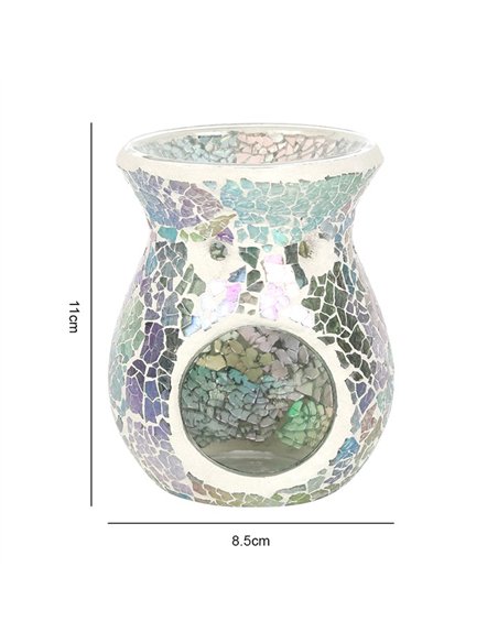 Small Light Blue Iridescent Crackle Oil Burner and Wax Warmer OB_32531 - pic 139663 | FastDaddyshop
