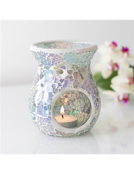 Small Light Blue Iridescent Crackle Oil Burner and Wax Warmer OB_32531 - pic 139664 | FastDaddyshop