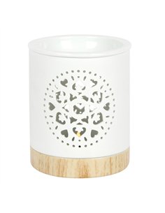 White Mandala Cut Out Oil Burner OB_34830