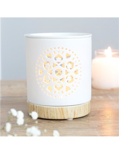 White Mandala Cut Out Oil Burner OB_34830