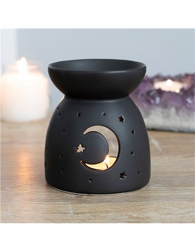 Black Mystical Moon Cut Out Oil Burner OB_35330