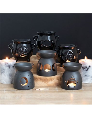 Black Mystical Moon Cut Out Oil Burner OB_35330