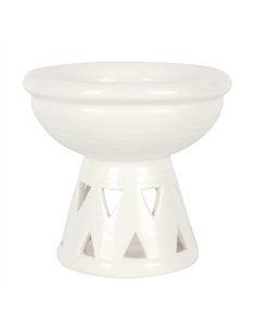 Off White Deep Bowl Oil Burner and Wax Warmer OB_40731