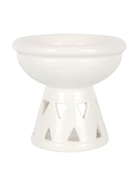 Off White Deep Bowl Oil Burner and Wax Warmer OB_40731 - pic 139712 | FastDaddyshop