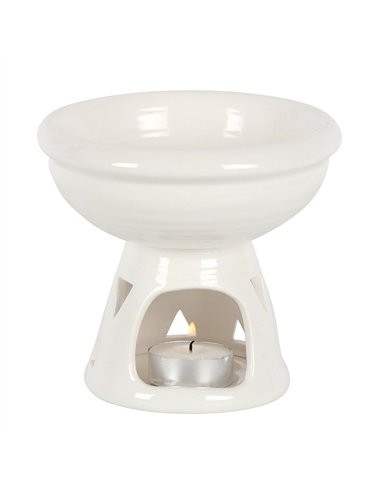 Off White Deep Bowl Oil Burner and Wax Warmer OB_40731