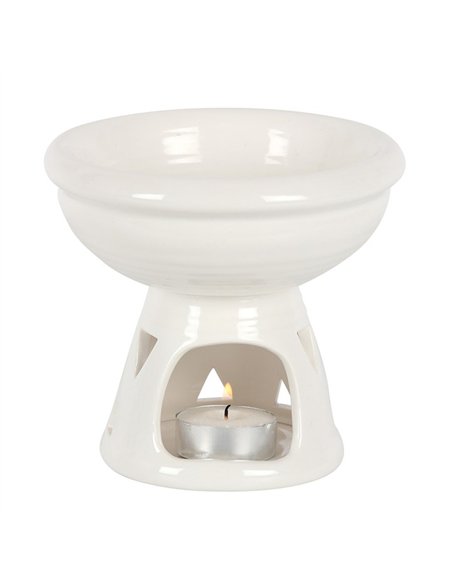 Off White Deep Bowl Oil Burner and Wax Warmer OB_40731 - pic 139713 | FastDaddyshop