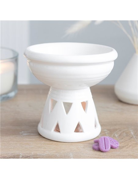 Off White Deep Bowl Oil Burner and Wax Warmer OB_40731 - pic 139715 | FastDaddyshop