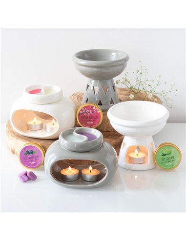 Off White Deep Bowl Oil Burner and Wax Warmer OB_40731