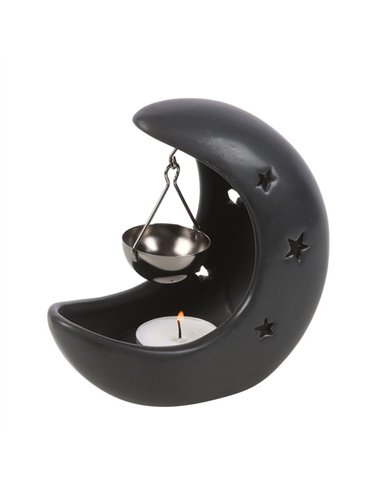 Black Crescent Moon Hanging Oil Burner OB_44825