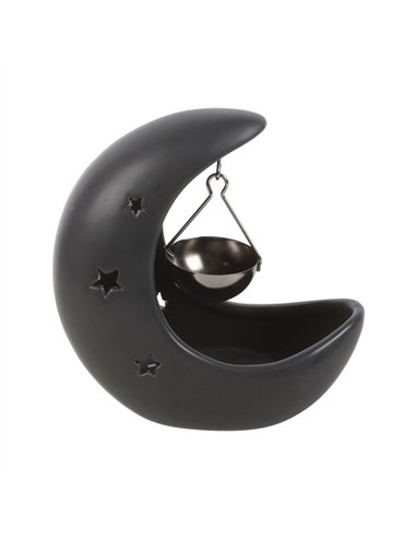 Black Crescent Moon Hanging Oil Burner OB_44825