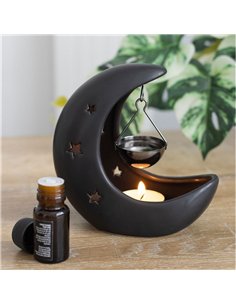 Black Crescent Moon Hanging Oil Burner OB_44825 2