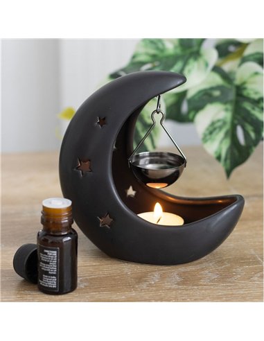 Black Crescent Moon Hanging Oil Burner OB_44825