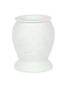 Tree of Life White Ceramic Electric Oil Burner and Wax Warmer OB_50831