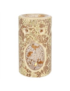 Gold Pillar Crackle Glass Oil Burner and Wax Warmer OB_66230