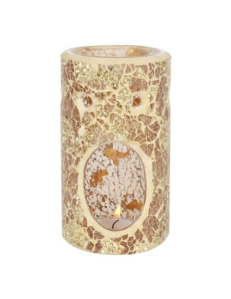 Gold Pillar Crackle Glass Oil Burner and Wax Warmer OB_66230 - pic 139768 | FastDaddyshop
