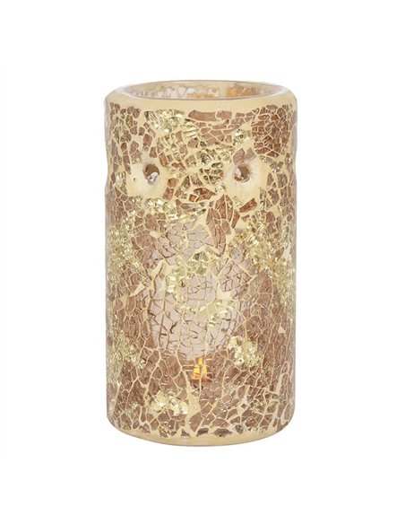 Gold Pillar Crackle Glass Oil Burner and Wax Warmer OB_66230 - pic 139769 | FastDaddyshop