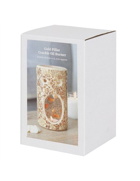 Gold Pillar Crackle Glass Oil Burner and Wax Warmer OB_66230 - pic 139770 | FastDaddyshop