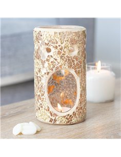 Gold Pillar Crackle Glass Oil Burner and Wax Warmer OB_66230 2