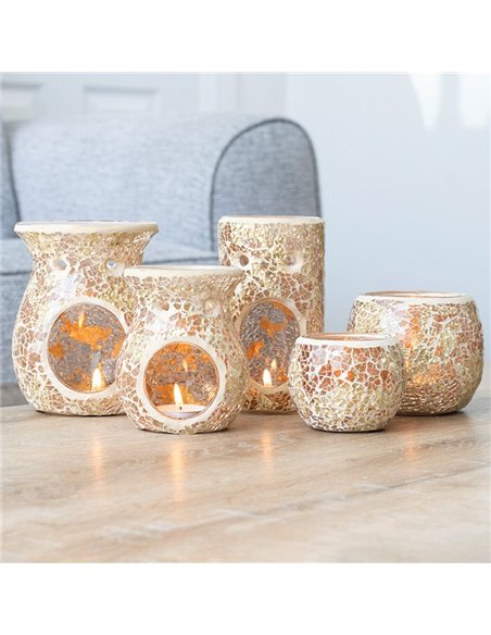 Gold Pillar Crackle Glass Oil Burner and Wax Warmer OB_66230 - pic 139772 | FastDaddyshop