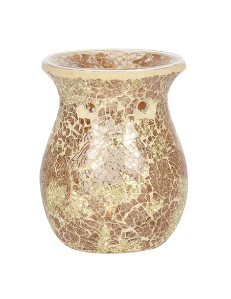 Large Gold Crackle Glass Oil Burner and Wax Warmer OB_66330 - pic 139774 | FastDaddyshop