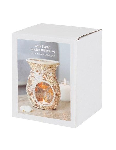 Large Gold Crackle Glass Oil Burner and Wax Warmer OB_66330 - pic 139775 | FastDaddyshop