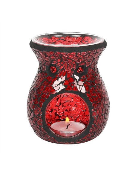 Small Red Crackle Glass Oil Burner and Wax Warmer OB_66430 - pic 139778 | FastDaddyshop