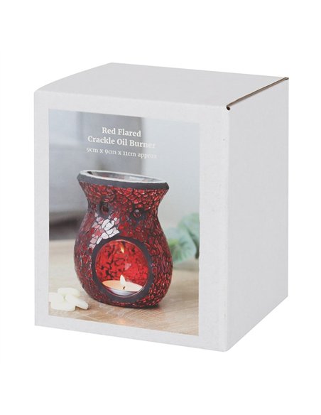 Small Red Crackle Glass Oil Burner and Wax Warmer OB_66430 - pic 139780 | FastDaddyshop