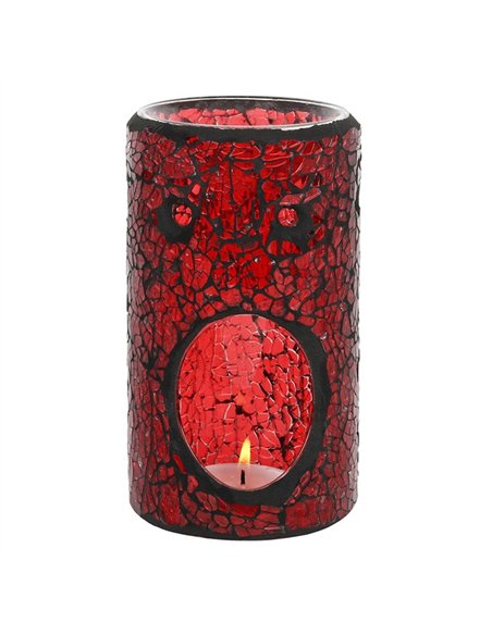 Red Pillar Crackle Glass Oil Burner and Wax Warmer OB_66530 - pic 139783 | FastDaddyshop